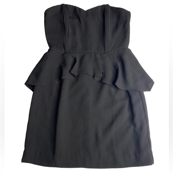 FOREVER 21 PEPLUM BLACK MINI DRESS SIZE SMALL - Picture 1 of 3
